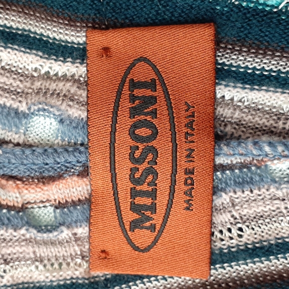 Masoni Tweed striped blouse blue pink size 46 us size 6 - Picture 6 of 9